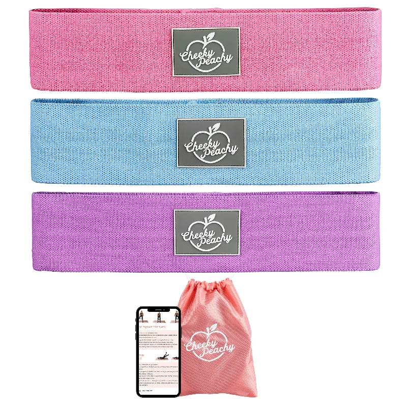 Best Choice Essential Fabric Resistance Booty Band Bundle (Gym & Home Workouts) + FREE Workout eBook
