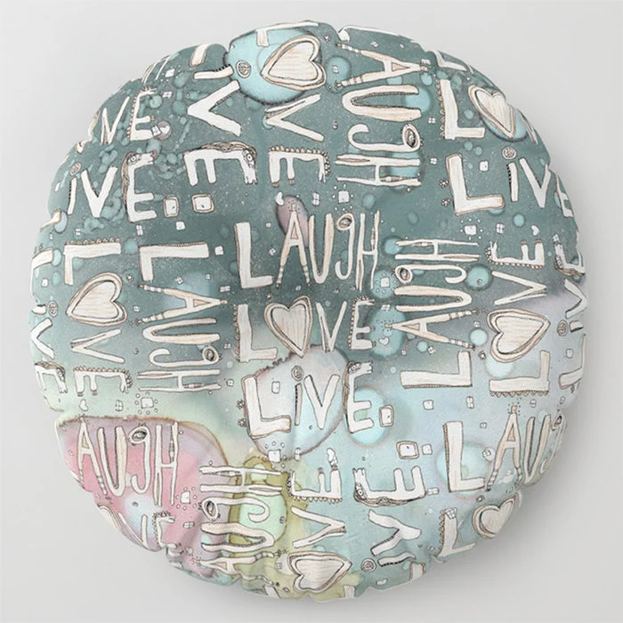 Time-Limited Offer 'Laugh. Love. Livel' Floor / Meditation Cushion