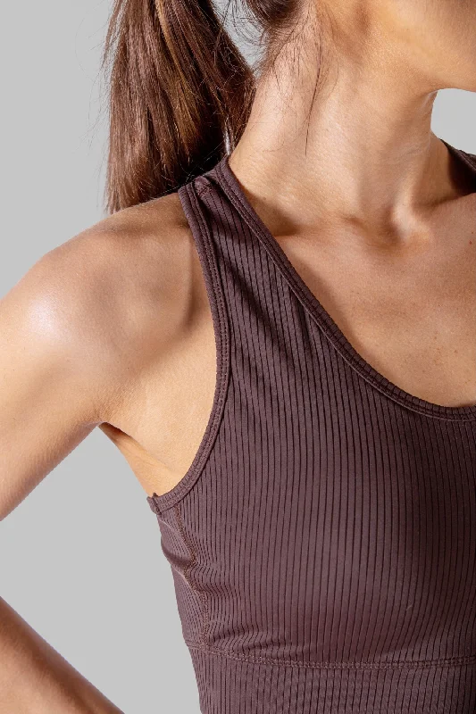 Time-Sensitive Down To Earth Supported Soft Silky Sport Bra - Brown