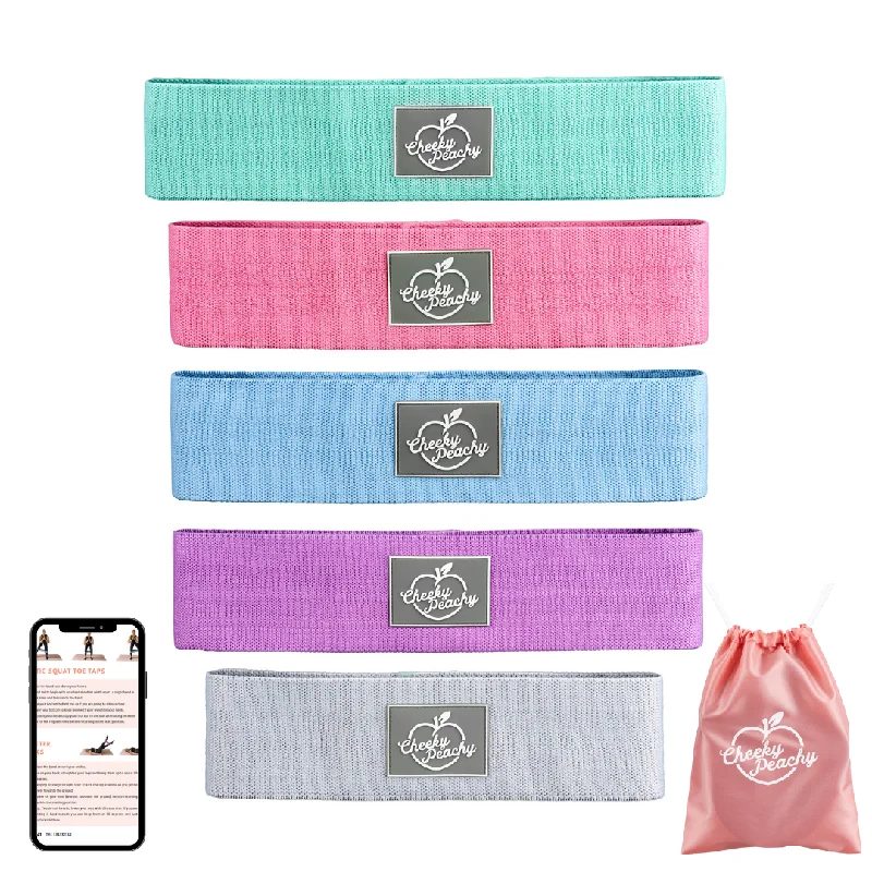 Weekend Shopping Bliss Ultimate Value Fabric Resistance Booty Band Bundle (Gym & Home Workouts) + FREE Workout eBook - Get The Whole Fabric Band Range