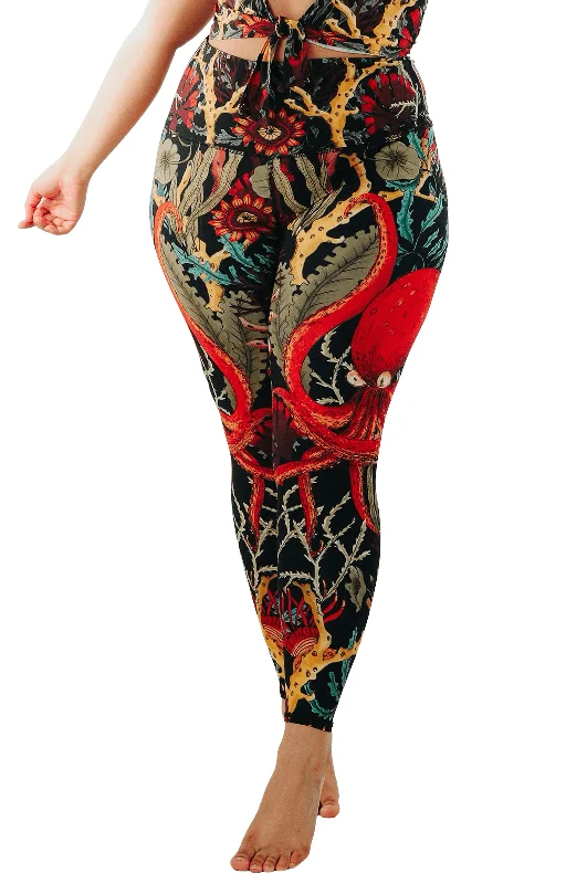 Big Savings Coral My Name Printed Yoga Leggings by Yoga Democracy