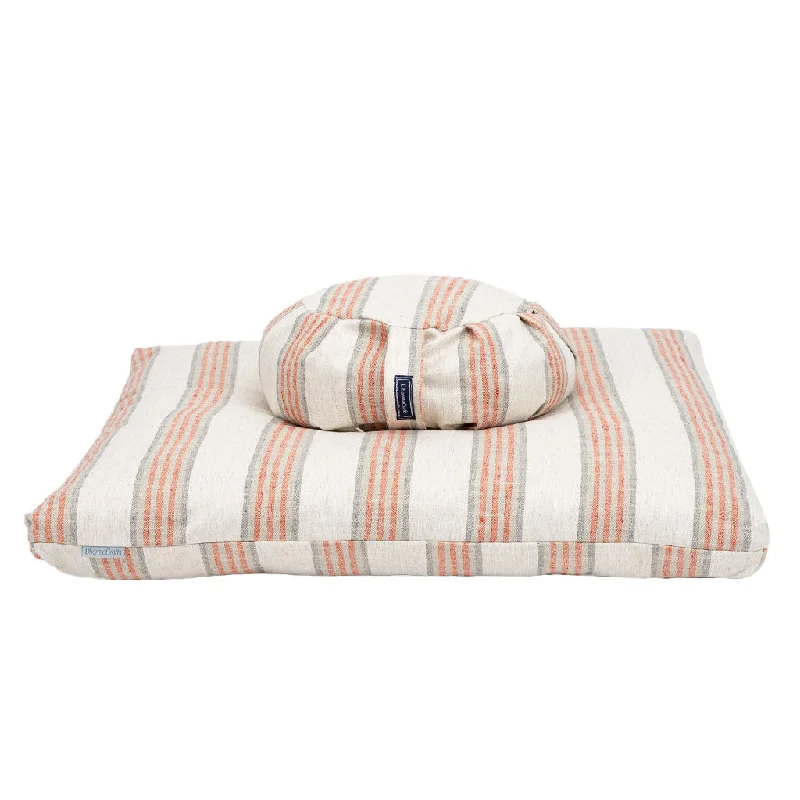 Crazy Deal Coral Stripe Zafu Zabuton Set