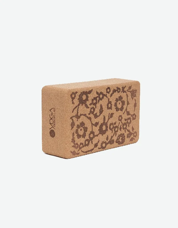Weekend Specials to Delight Cork Yoga Block - Floral Batik Tonal - Best To Achieve Proper Pose Alignment