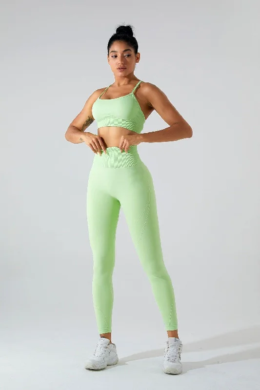 Weekend Bargains to Grab Crisscross Scoop Neck Top and High Waist Pants Active Set