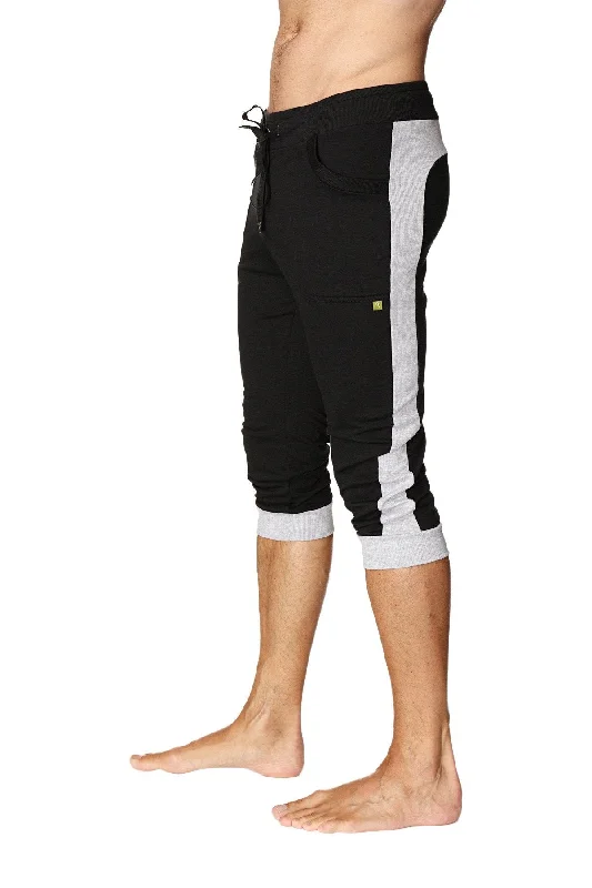 Make Your Weekend Count with Savings Cuffed Yoga Pants (Black w/Grey) by 4-rth