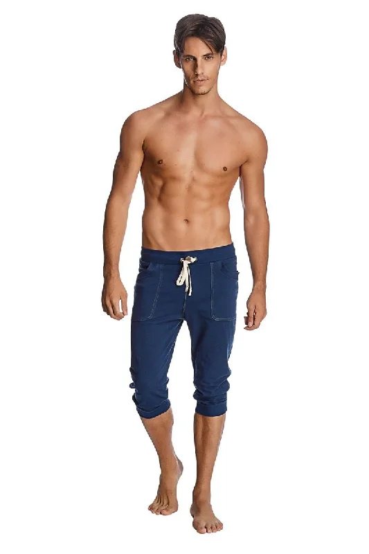 Major Deal Cuffed Yoga Pants (Solid Royal Blue) by 4-rth