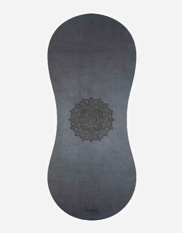 Deal of the Day Curve Yoga Mat - 3.5mm - Mandala Charcoal - Large yoga Mat For Tall Yogis