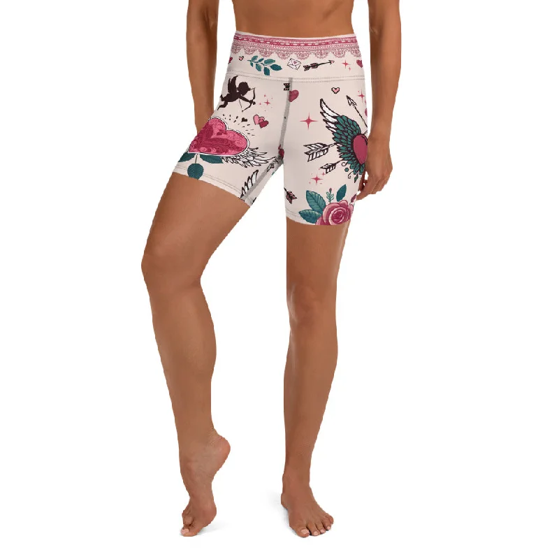 Major Deal Cute Valentine Yoga Shorts