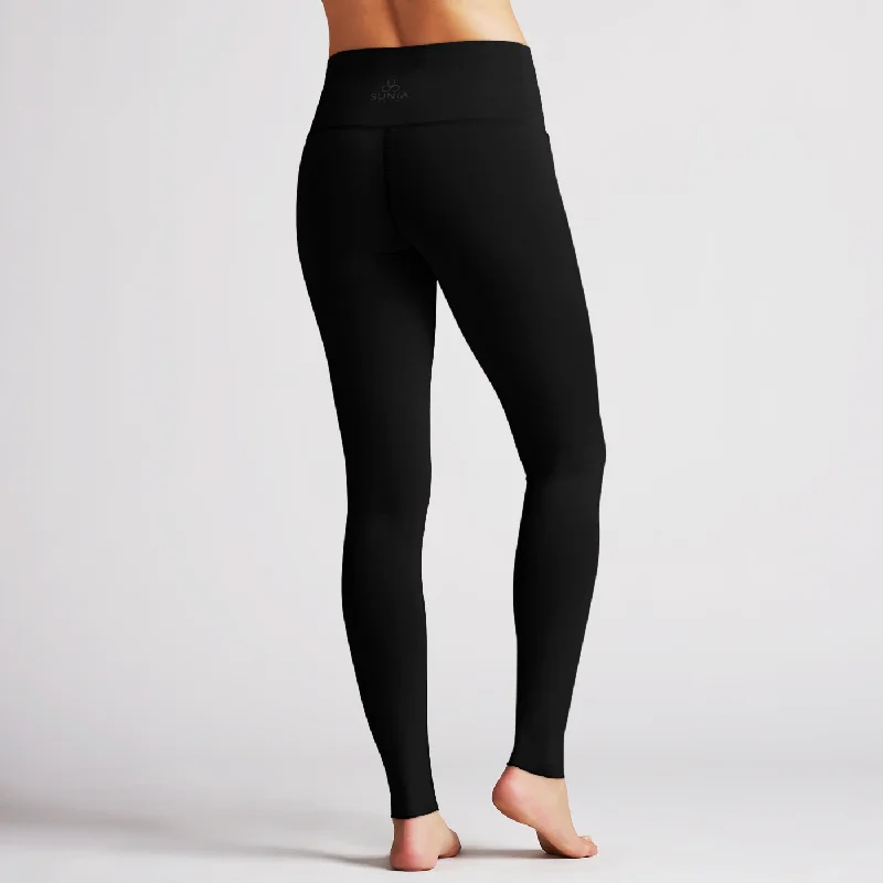 Online Deal Solid Black High Waist Reversible Womens Leggings