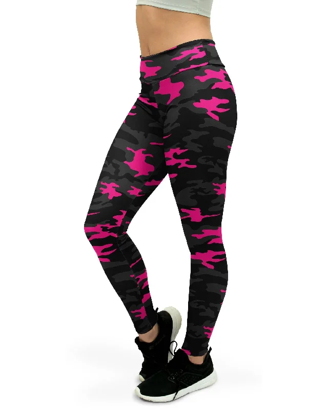 Weekend Savings Sensation Dark Pink Camo Yoga Pants