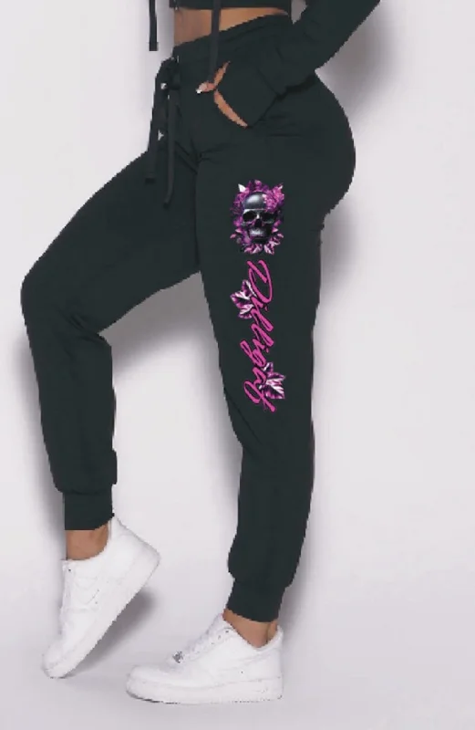 Weekend Bargains to Savor Dark Purple Skull Jogger