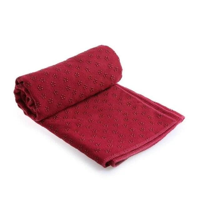 Take Action Dark red yoga bum towel