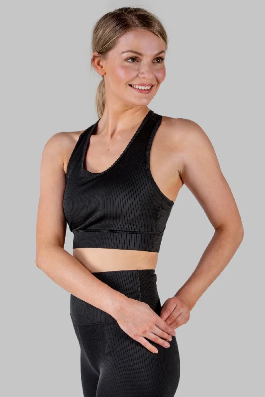 While Supplies Last Down To Earth Supported Soft Silky Sport Bra - Black