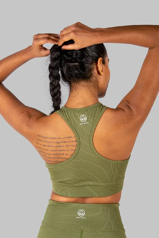 Can't Beat Down To Earth Supported Soft Silky Sport Bra - Pistachio