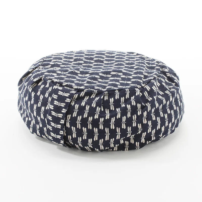 Sale Alert Navy Dragonfly Print Buckwheat Hull Zafu