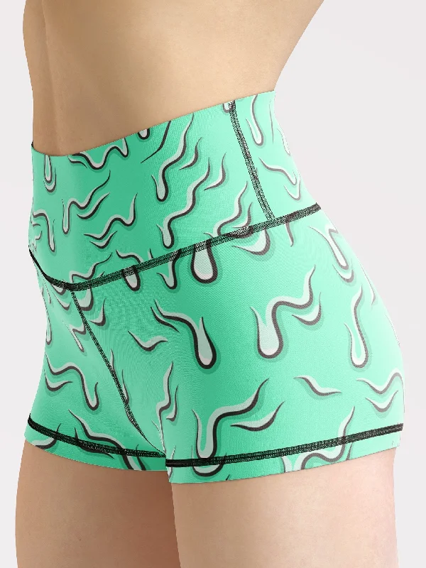 Weekend Savings Spectacular Drippy (Teal) Yoga Shorts