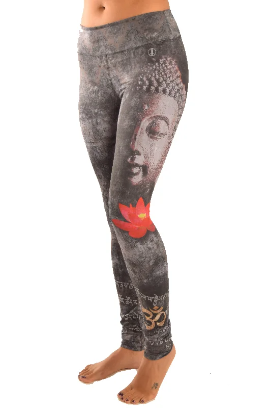 Weekend Deals to Brighten Your Day Buddha Leggings With Red Lotus