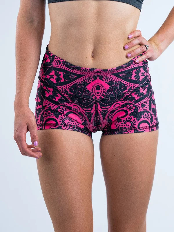 Weekend Deals That Amaze Electro Pink Mandala Yoga Shorts