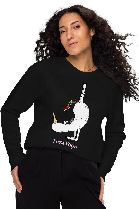 Weekend Deals That Dazzle Fits4yoga Unicorn 2 organic raglan sweatshirt