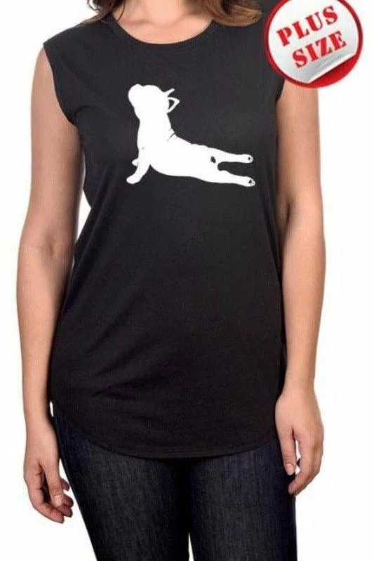 Weekend Savings Spree French Bulldog Yoga Pose Screen Printed (Plus Size)