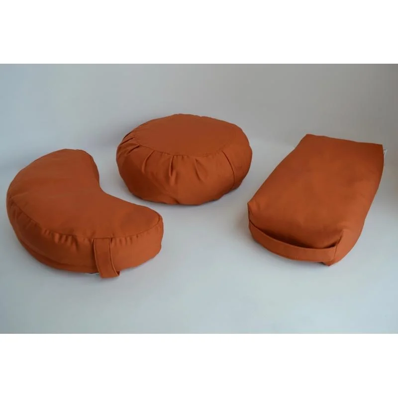 Weekend Savings Spectacular frequencyRiser Saffron Zafu, Crescent, Rectangle, Pillow - 4 piece Meditation Cushion Set