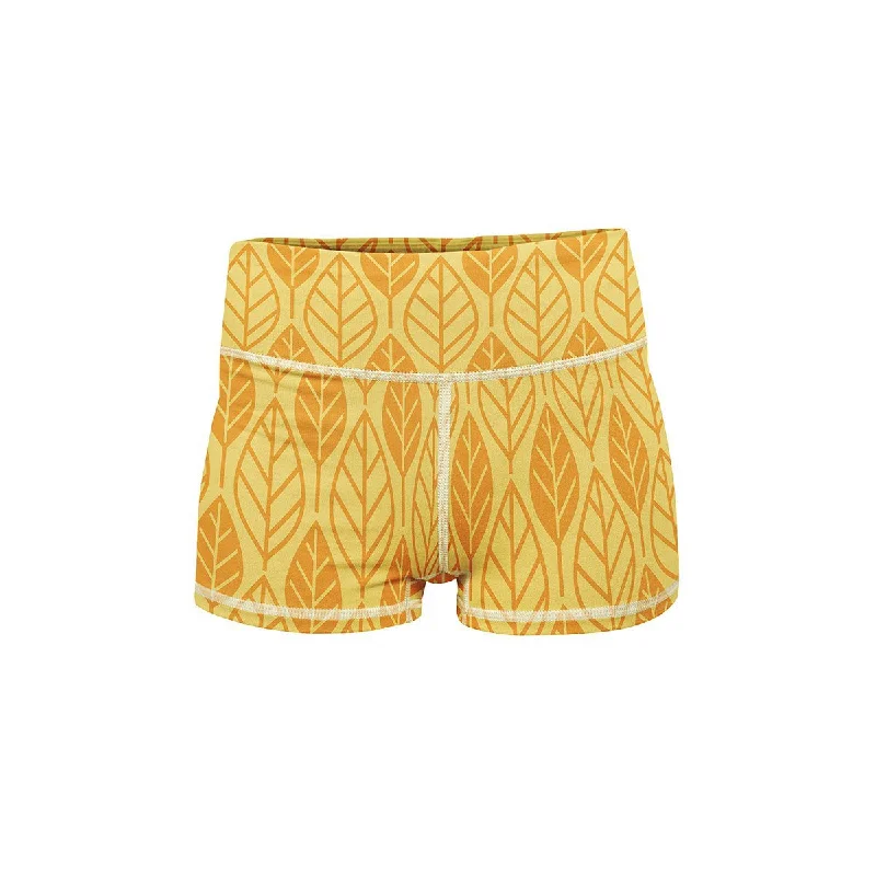 Weekend Shopping Extravaganza Golden Leaf Yoga Shorts