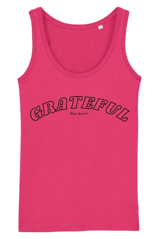 Unmissable Offer Grateful Yoga Vest Top Raspberry