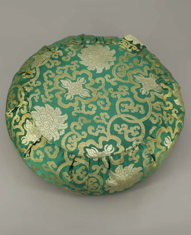 Shop Now Green Brocade Zafu Meditation Cushion
