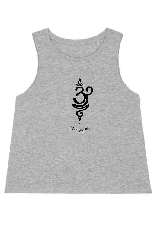 Steals and Deals Grey Sanskrit Breathe Yoga Vest Top