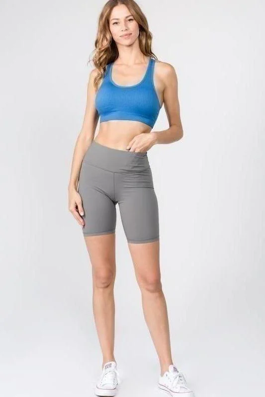 Weekend Discounts to Celebrate Active High Rise Matte Bike Shorts w/ Hidden Waistband Pocket