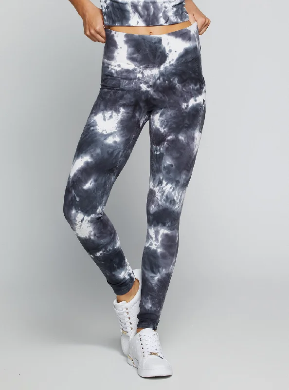 Deep Savings Grey Tie Dye Eudora Active Leggings