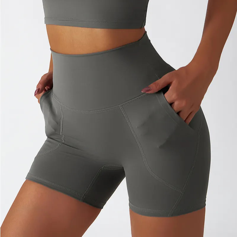 New Arrival Grey yoga shorts