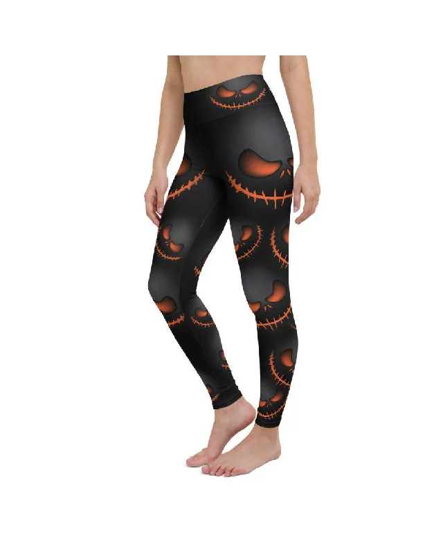 Value Deals Halloween Evil Pumpkin Grin Yoga Pants