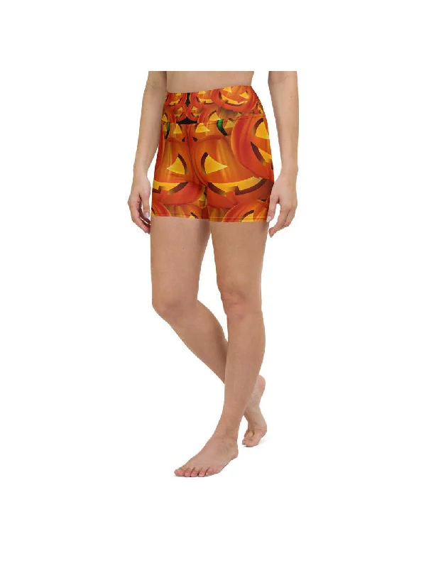 Cash Savings Halloween Pumpkin Yoga Shorts