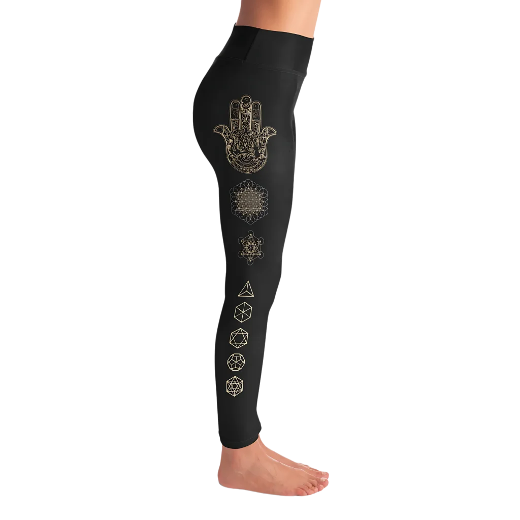 Exclusive Deal HAMSA HAND CHAKRA YOGA LEGGINGS WITH POCKET FOR SPIRITUALITY
