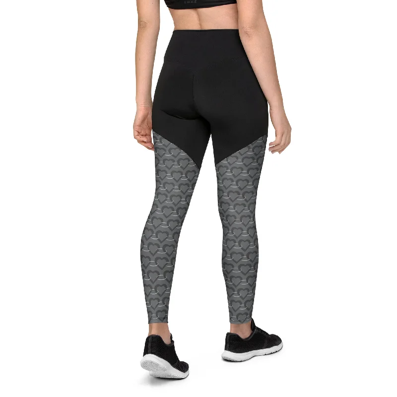 Weekend Offers That Shine Heart Silver Chain Sports Leggings