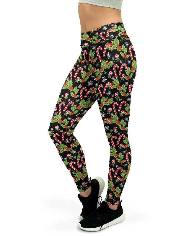 Weekend Discounts to Relish Holly Leaves with Berries Yoga Pants