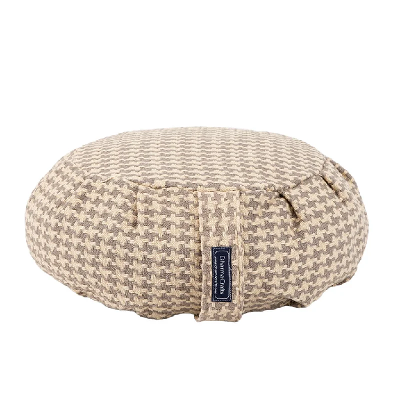 Don't Delay Houndstooth Beige Buckwheat Hull Zafu