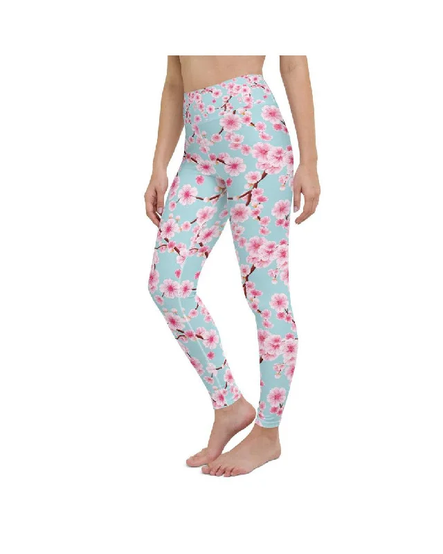 Weekend Discounts to Delight Japanese Cherry Blossom Yoga Pants