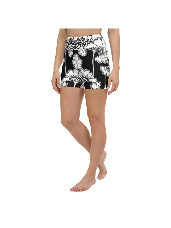 Big Savings Japanese Floral Yoga Shorts