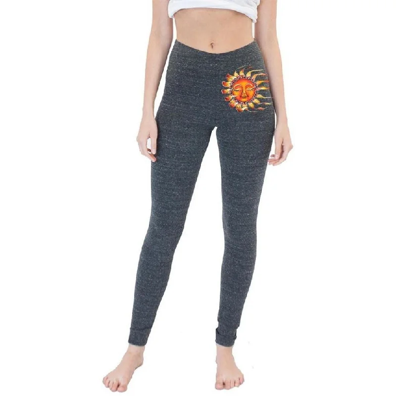 Weekend Offers That Shine Ladies Triblend Spandex Leggings - Sleeping Sun (hip print) - Made in USA Weekend Offers That Shine Ladies Triblend Spandex Leggings - Sleeping Sun (hip print) - Made in USA