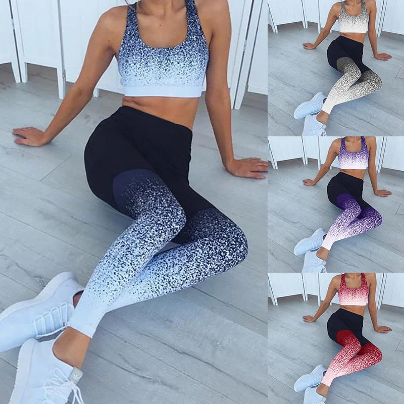 Weekend Specials to Grab LASPERAL Gradient Color Women Fitness Sports Bra+Pant Set High Elasticity Sport Leggings Yoga Set Gym Running Push Up Sportswear Weekend Specials to Grab LASPERAL Gradient Color Women Fitness Sports Bra+Pant Set High Elasticity Sport Leggings Yoga Set Gym Running Push Up Sportswear