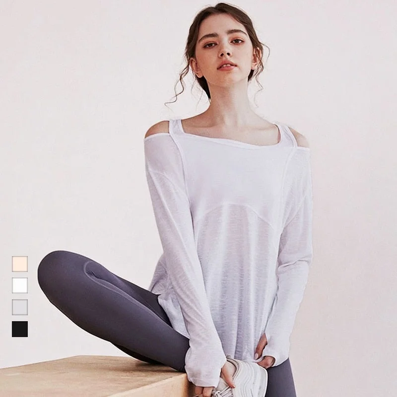 Weekend Savings Bonanza Yoganix Long Sleeve Yoga Shirts for Women Loose Sports Tee Crop Top Sports Top Women Sportswear Gym Fitness Wear Clothing Workout Female