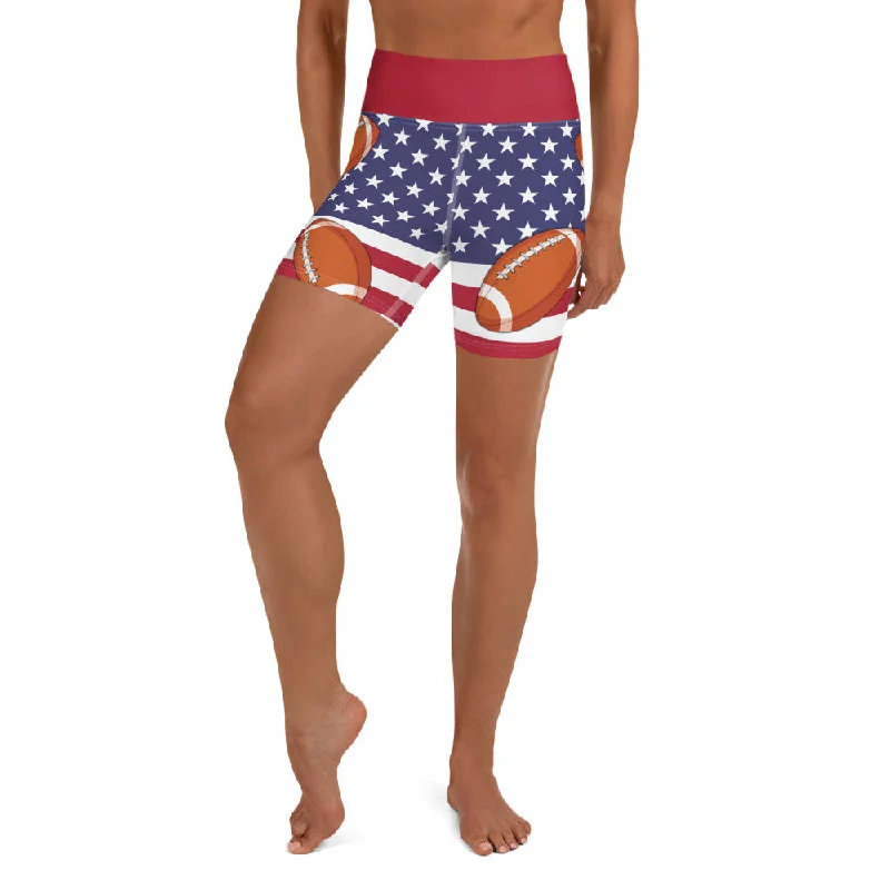 Time-Limited Offer Love Football Yoga Shorts