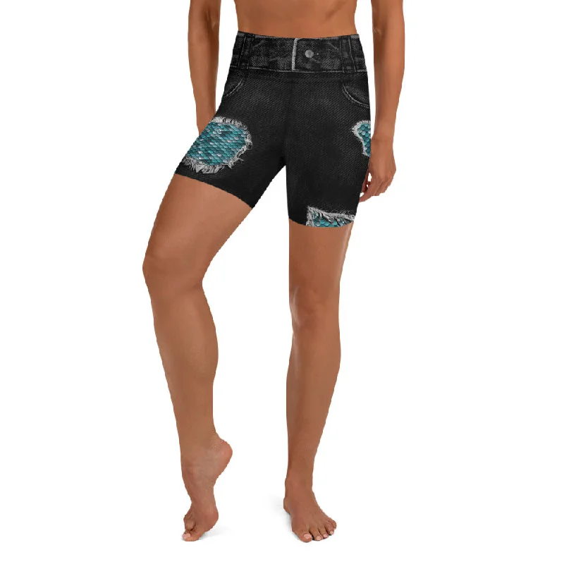 Super Discount Mermaid Scales Yoga Shorts