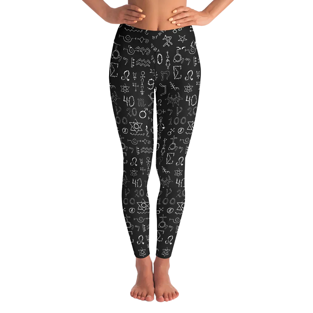 Weekend Savings Spectacular MYSTIC SYMBOLS YOGA LEGGINGS WITH POCKET – SACRED DESIGN