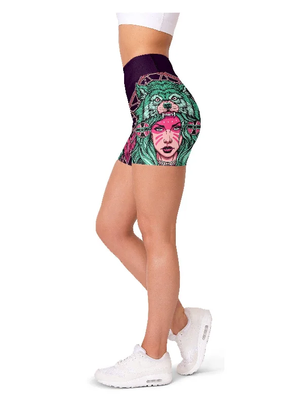 Flash Sale Native American Warrior Yoga Shorts