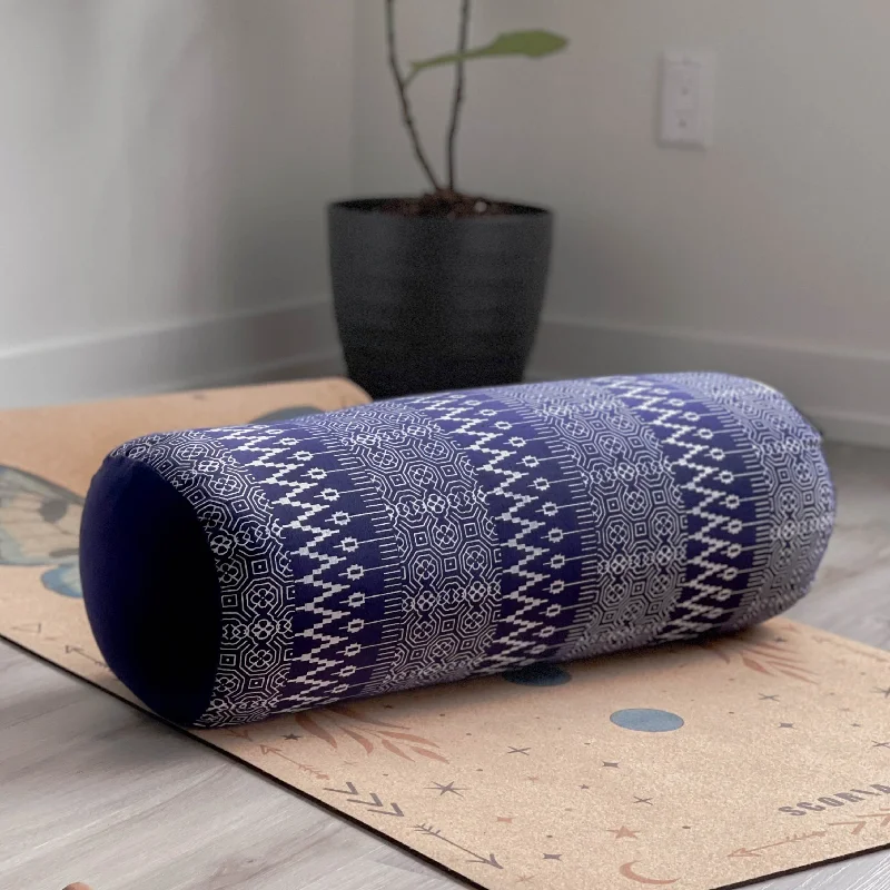 Early Access Natural & Organic Yoga Bolster | Navy Print