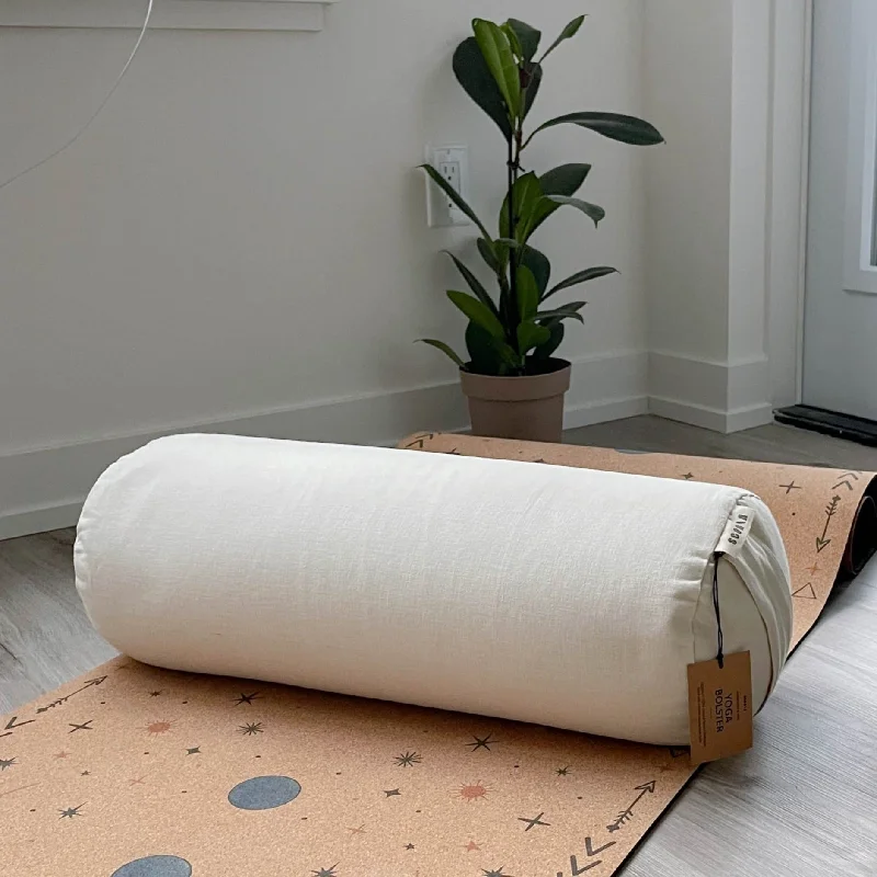 Closeout Deal Natural & Organic Yoga Bolster | Sandy White