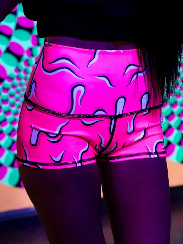 Weekend Discounts to Grab Neon Drippy (Pink) Yoga Shorts